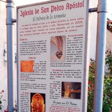 Cartel informativo de la Iglesia de El Pedroso